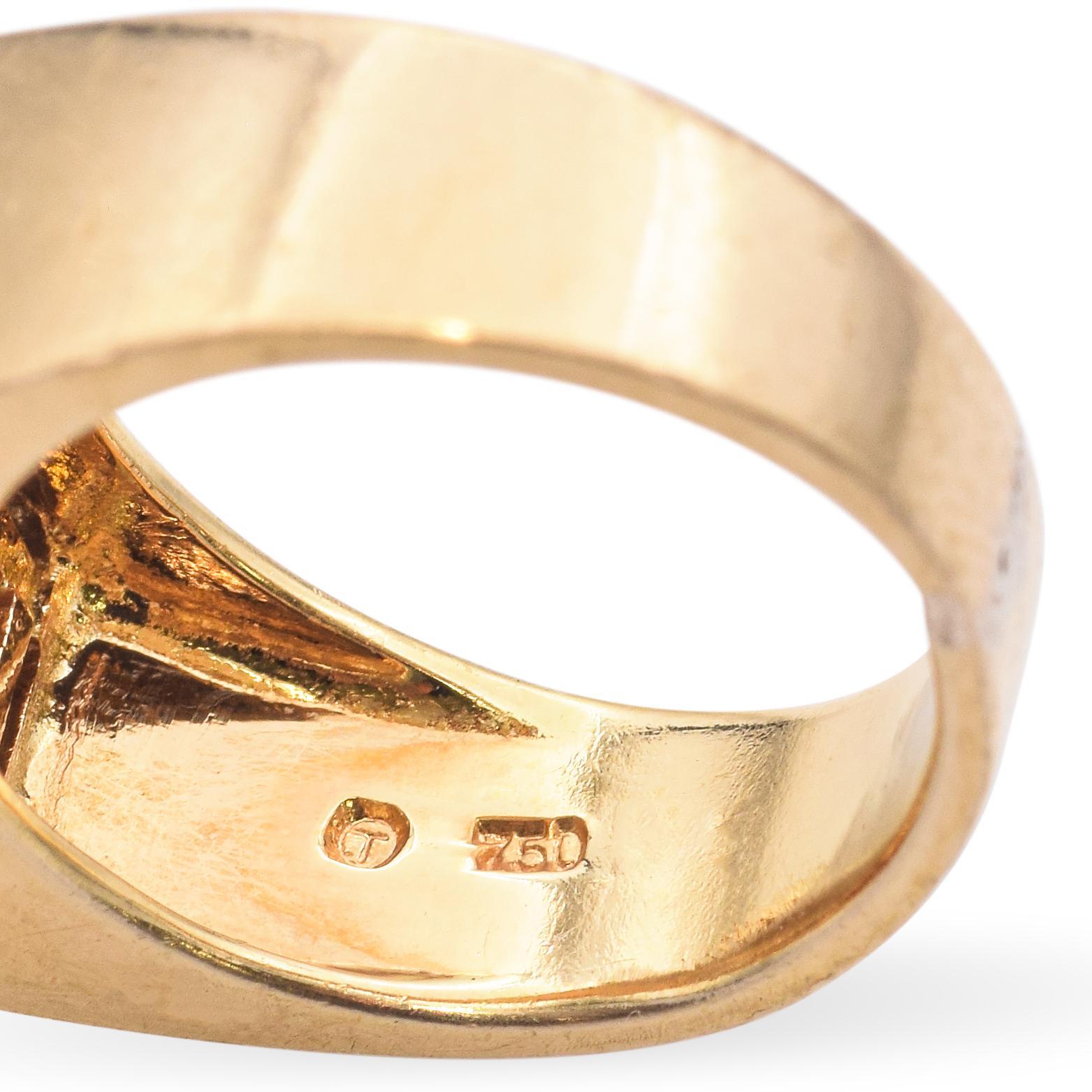 Anello con diamante d'epoca in oro giallo 18 ct. in vendita 2