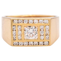 Anillo vintage de oro amarillo de 18k con diamantes