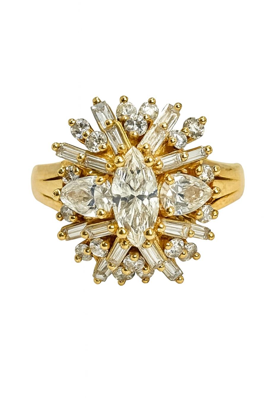 Bague en or jaune 18 carats avec diamant en vente