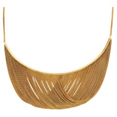 Vintage 18k Gelbgold drapieren Halskette