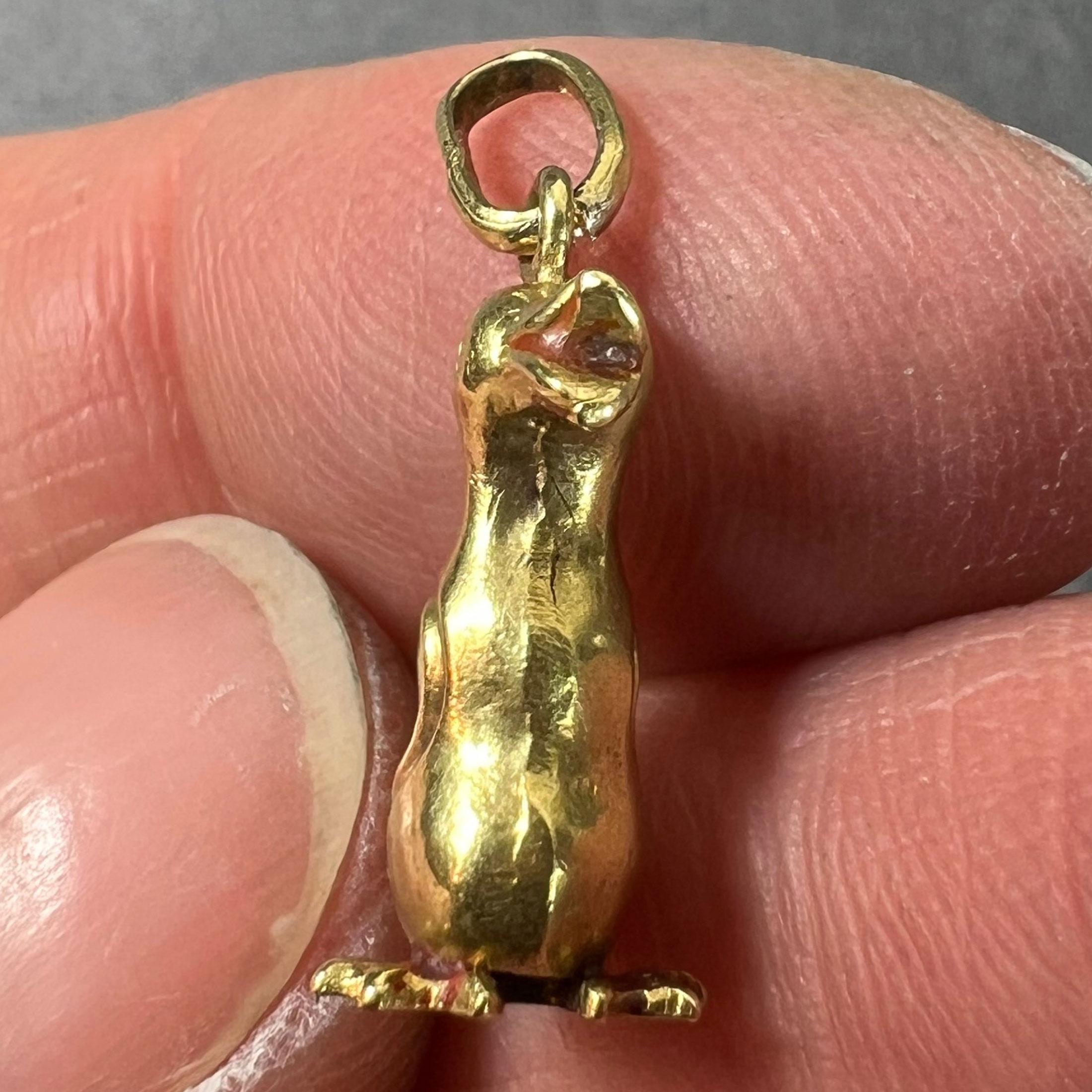 Vintage 18K Yellow Gold Duck Bird Charm Pendant For Sale 2