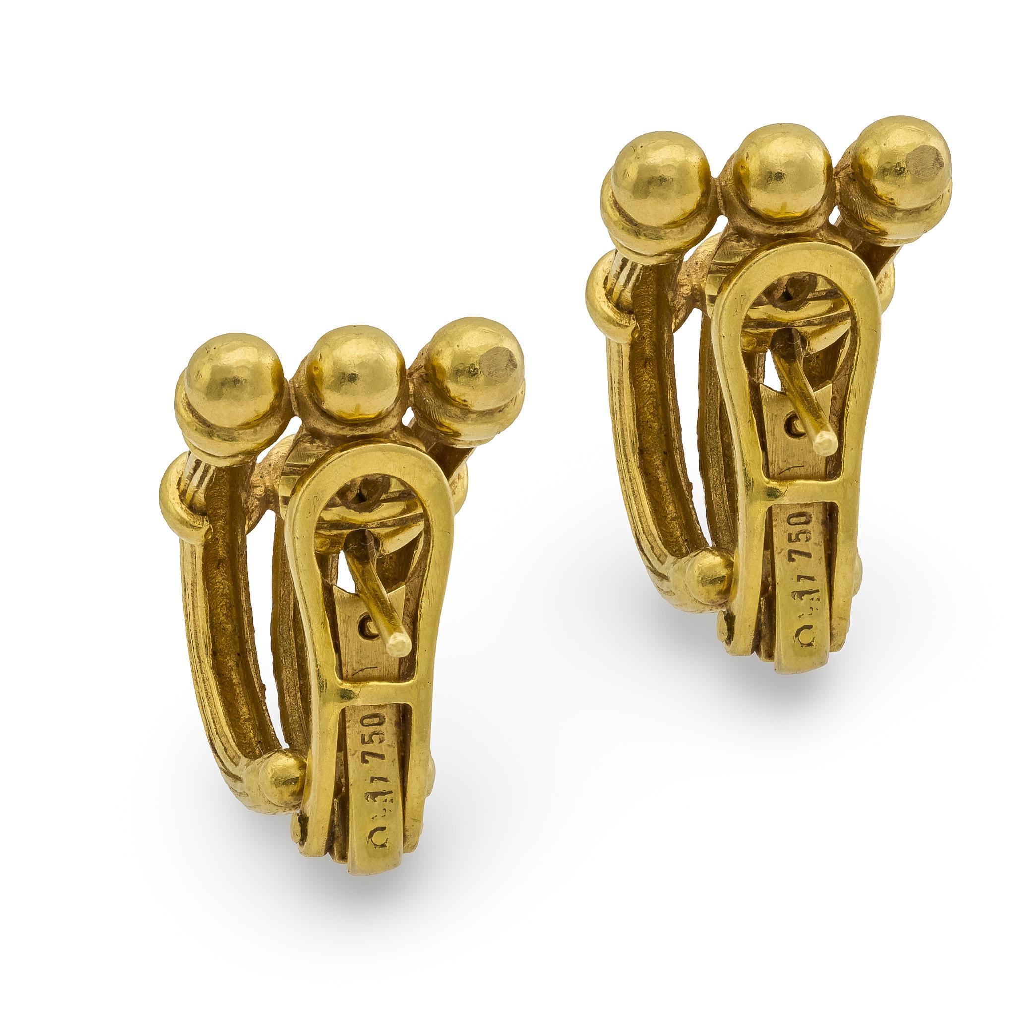 De las mujeres Pendientes vintage de oro amarillo de 18 quilates en venta