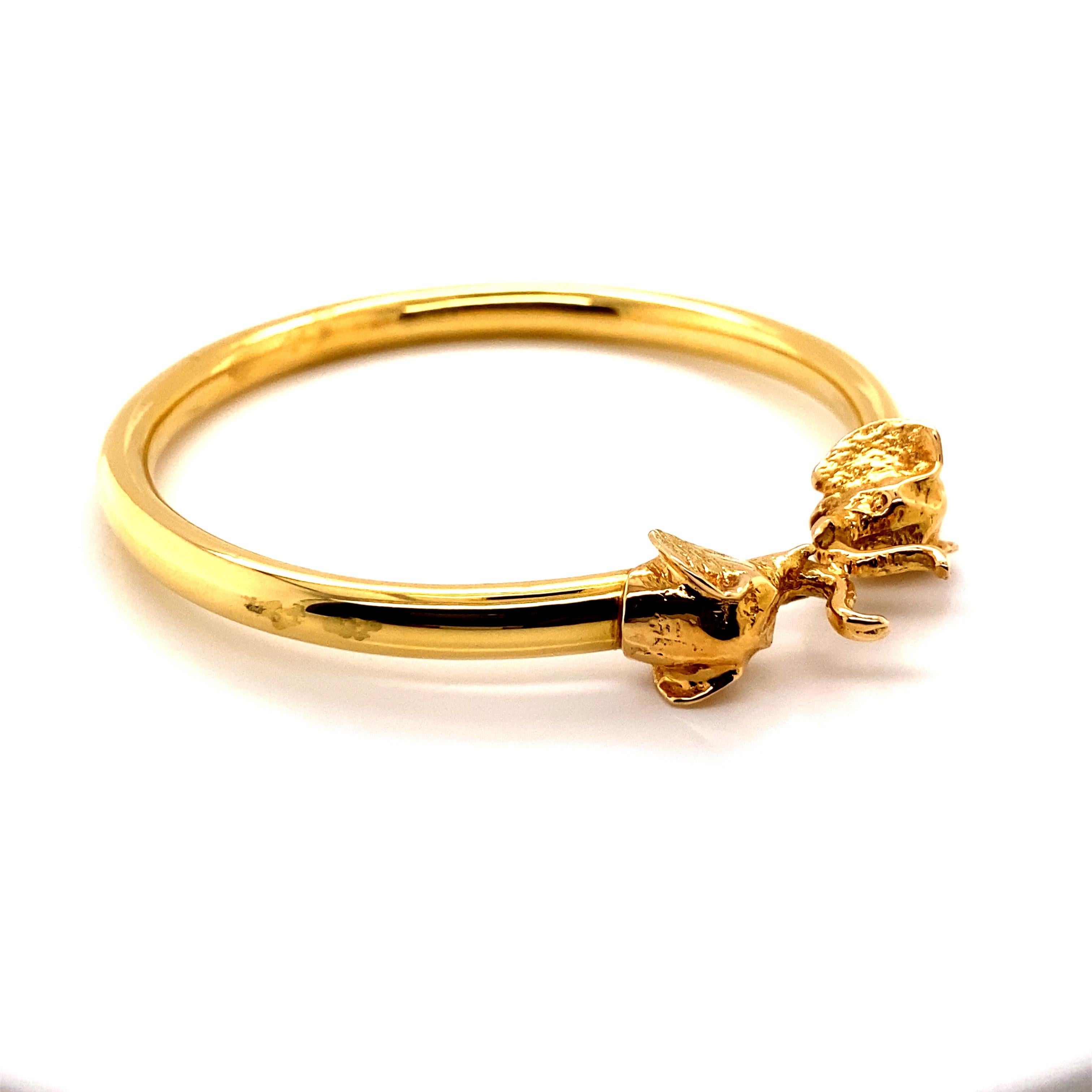 18 Karat Gelbgold Elefanten-Armreif (Zeitgenössisch) im Angebot