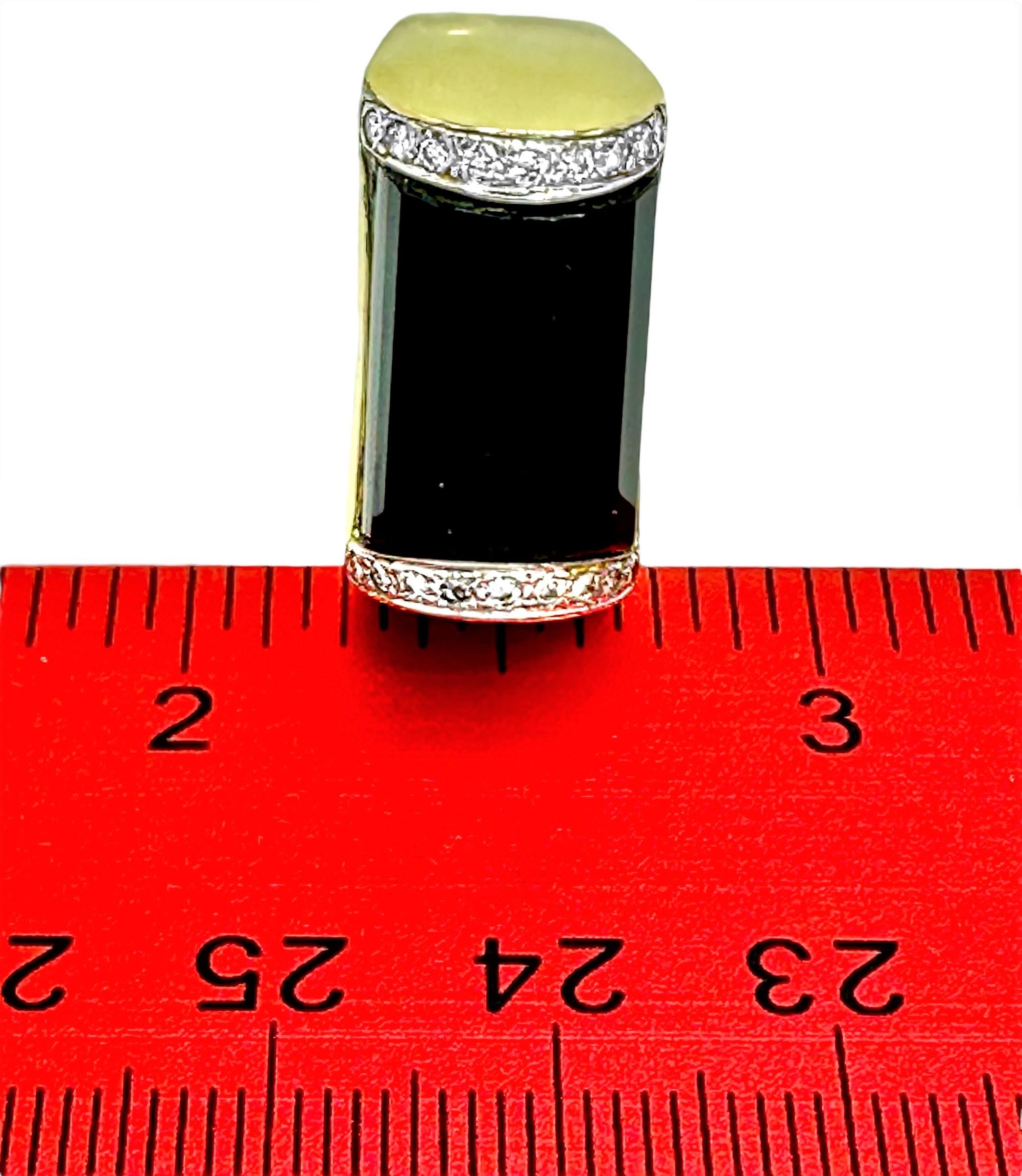 18 Karat Gelbgold, facettierter Onyx und Diamant, amerikanischer Mode-Ring 4