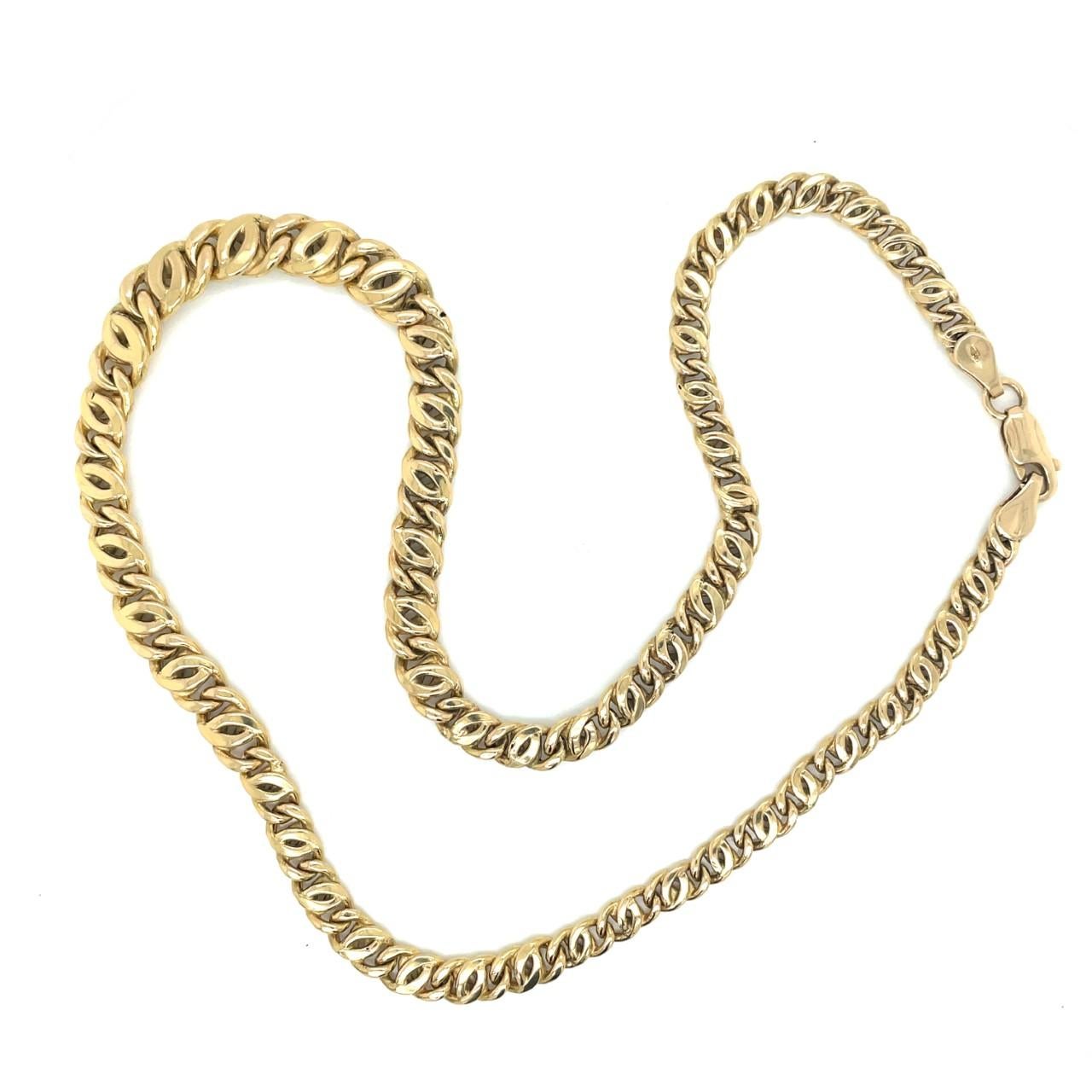 Collar de eslabones fantasía vintage de oro amarillo de 18k en Bueno Estado en Newport Beach, CA