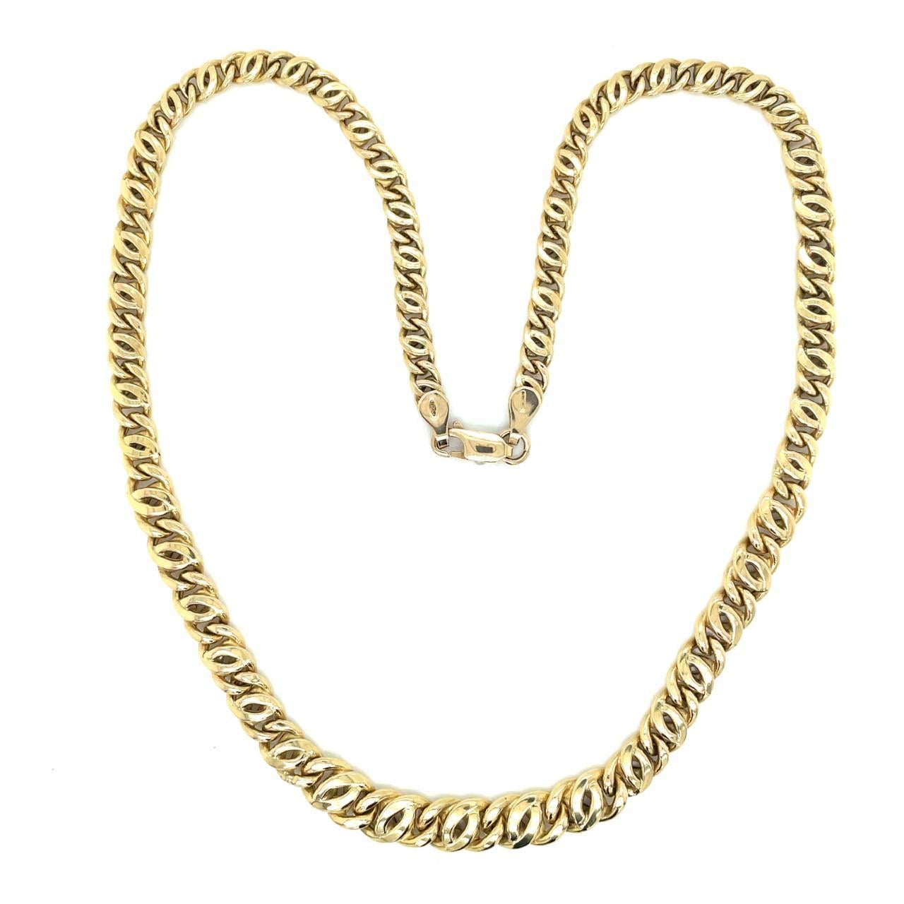 Collar de eslabones fantasía vintage de oro amarillo de 18k 1