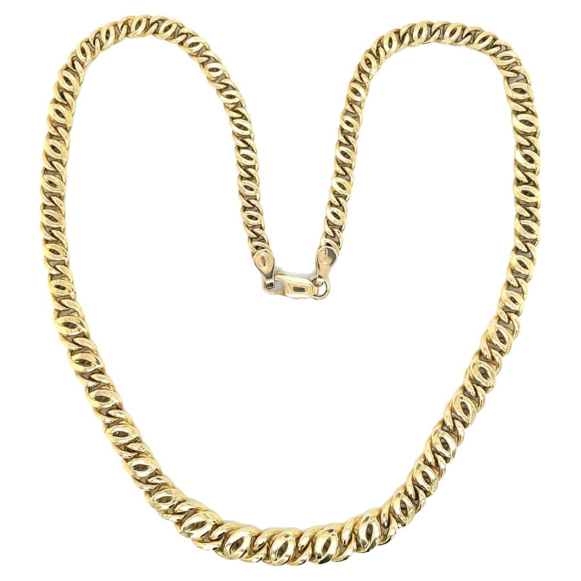 Collar de eslabones fantasía vintage de oro amarillo de 18k