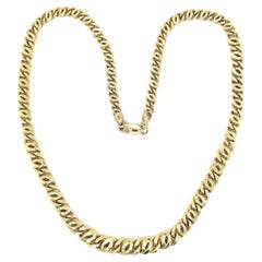 Collar de eslabones fantasía vintage de oro amarillo de 18k