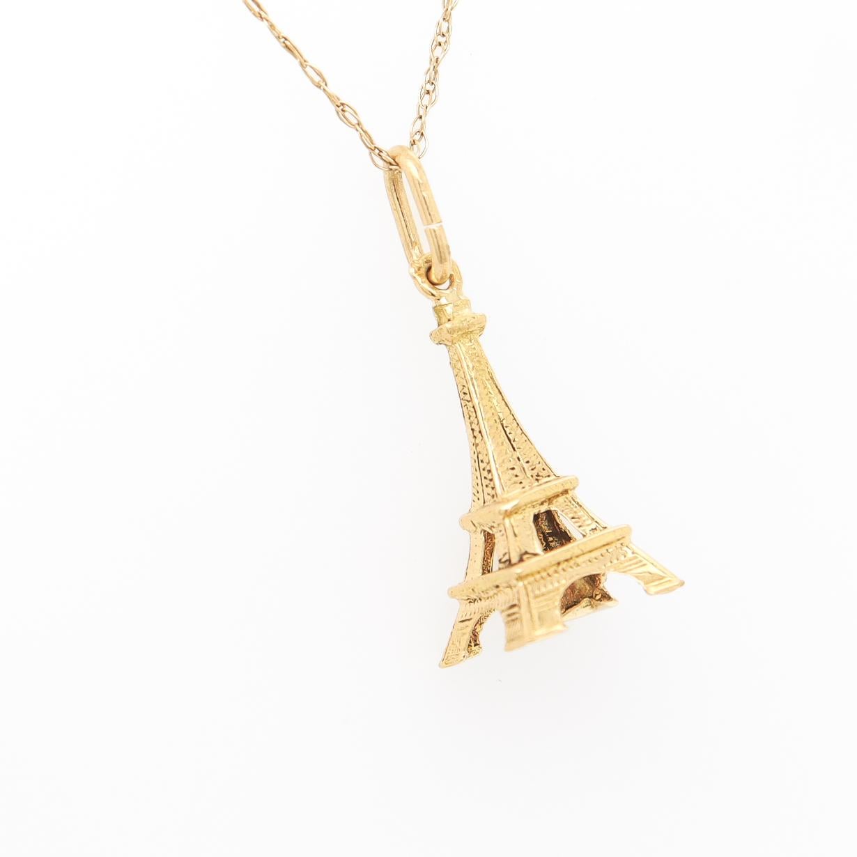 Vintage 18K Yellow Gold Figural Eiffel Tower Charm 6