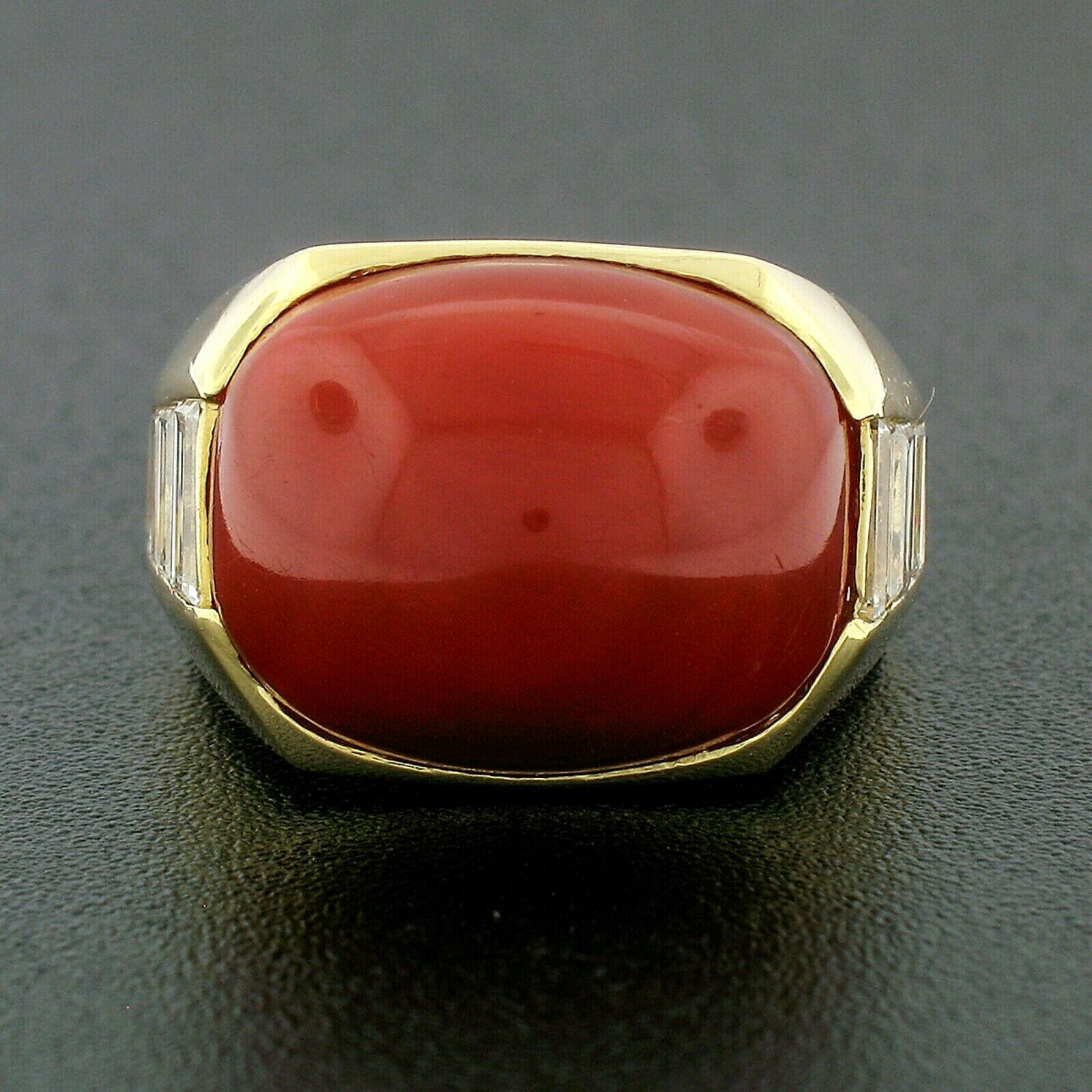 antique red coral gold ring designs for men