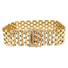 Vintage 18k Yellow Gold Flat Link Bracelet