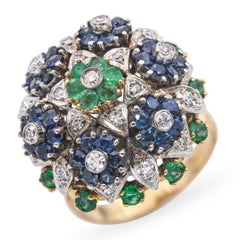 Vintage 18k Yellow Gold Floral Statement Ring