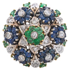 Vintage 18k Yellow Gold Floral Statement Ring