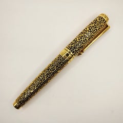 Vintage 18k Yellow Gold Fountain Pen Sandalwood Box Set with Personalization