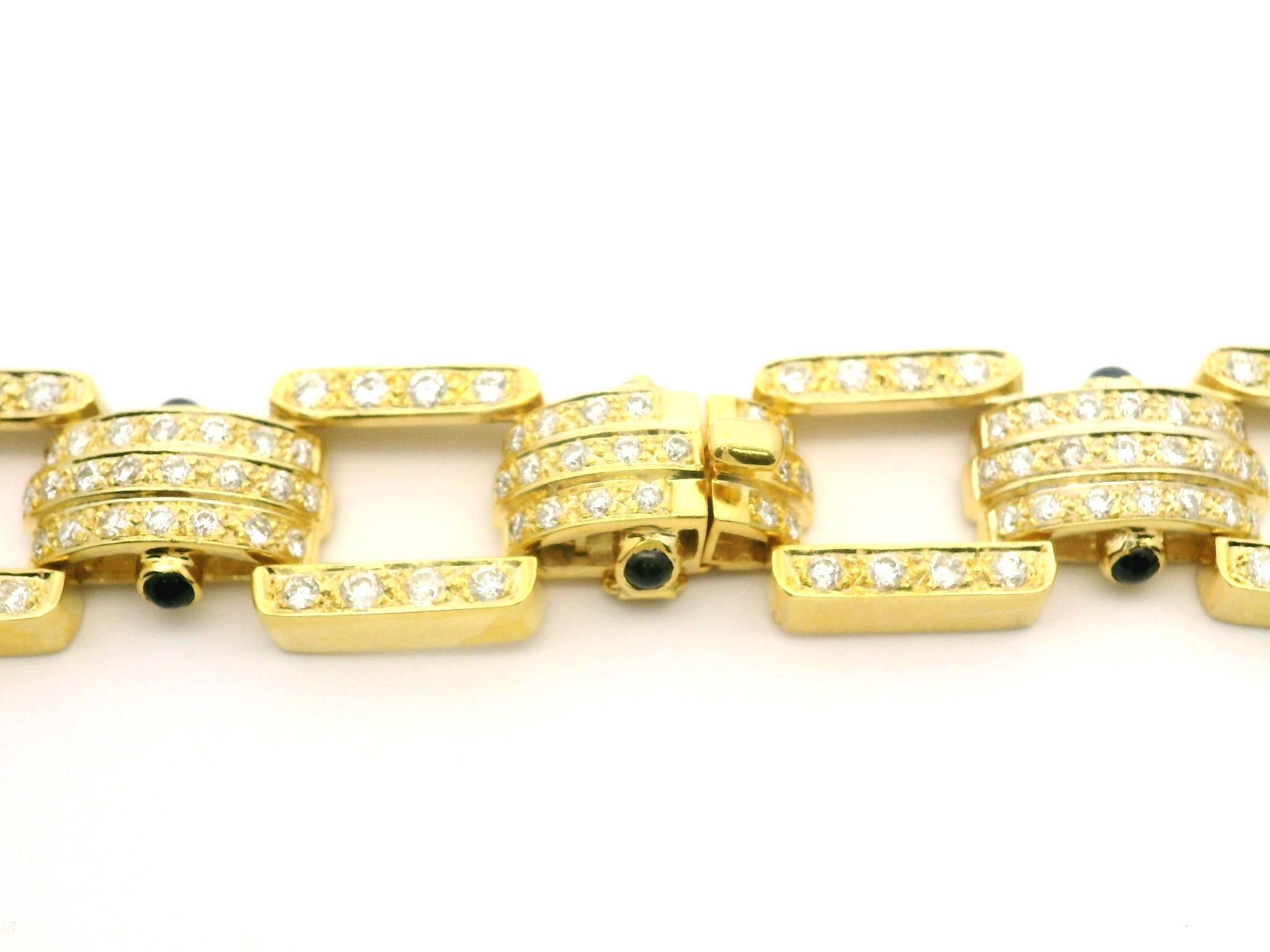 Vintage 18k Gelbgold GIA 27,5ctw Saphir & Diamant breite Erklärung Halskette im Angebot 5