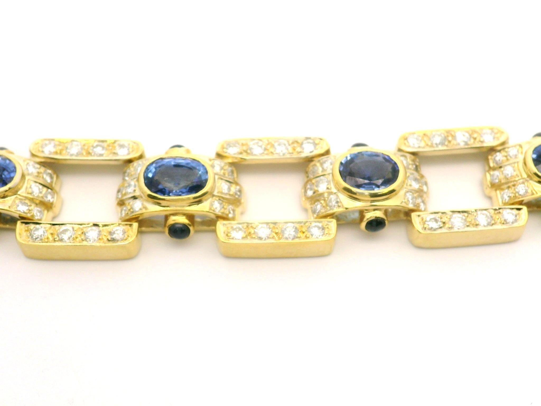 Vintage 18k Gelbgold GIA 27,5ctw Saphir & Diamant breite Erklärung Halskette im Angebot 10