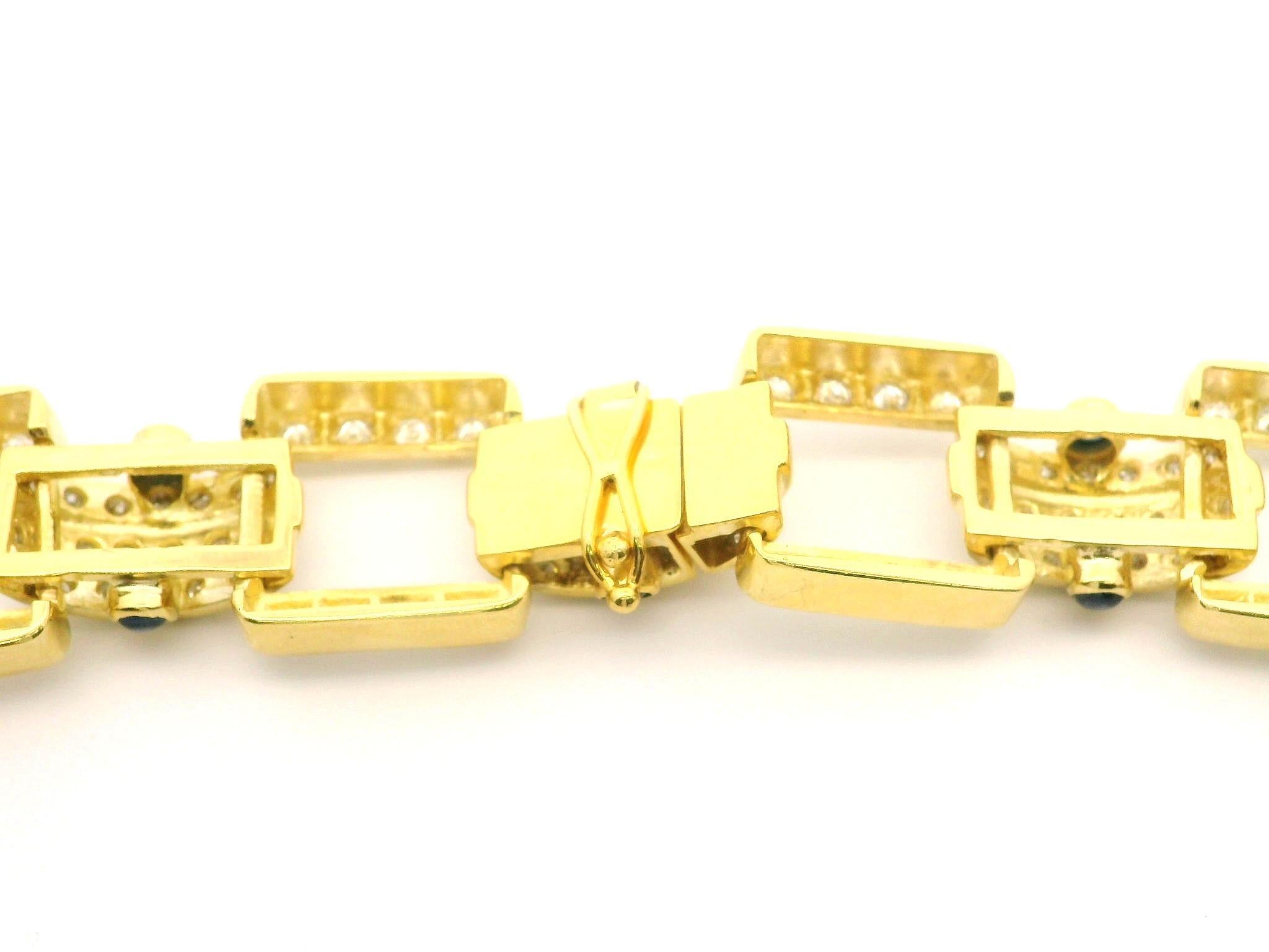 Vintage 18k Gelbgold GIA 27,5ctw Saphir & Diamant breite Erklärung Halskette im Angebot 4
