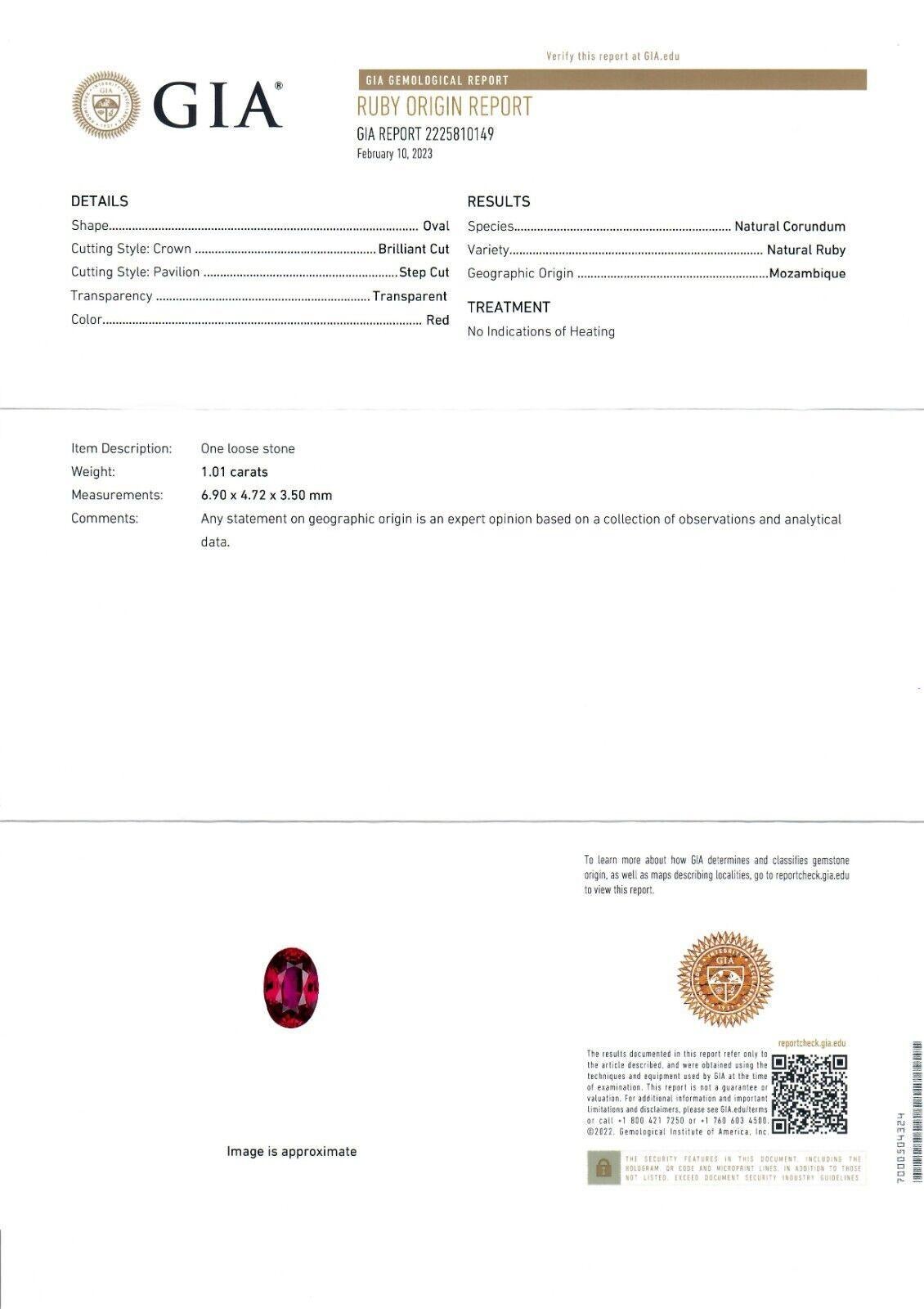 18 Karat Gelbgold GIA Oval Roter unbehandelter Rubin & Diamant breiter Cocktail-Ring im Angebot 6