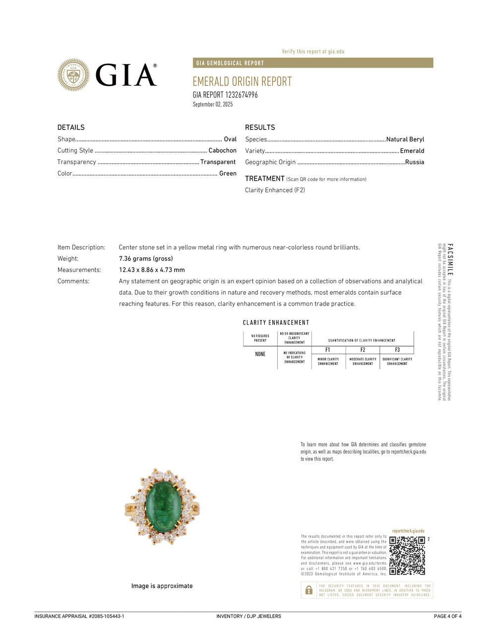 Anello cocktail d'epoca in oro giallo 18 carati con smeraldo russo GIA e diamanti a raggiera in vendita 4