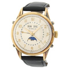 Used 18k Yellow Gold Gubelin Automatic Triple Calendar Moon Phase Wrist Watch