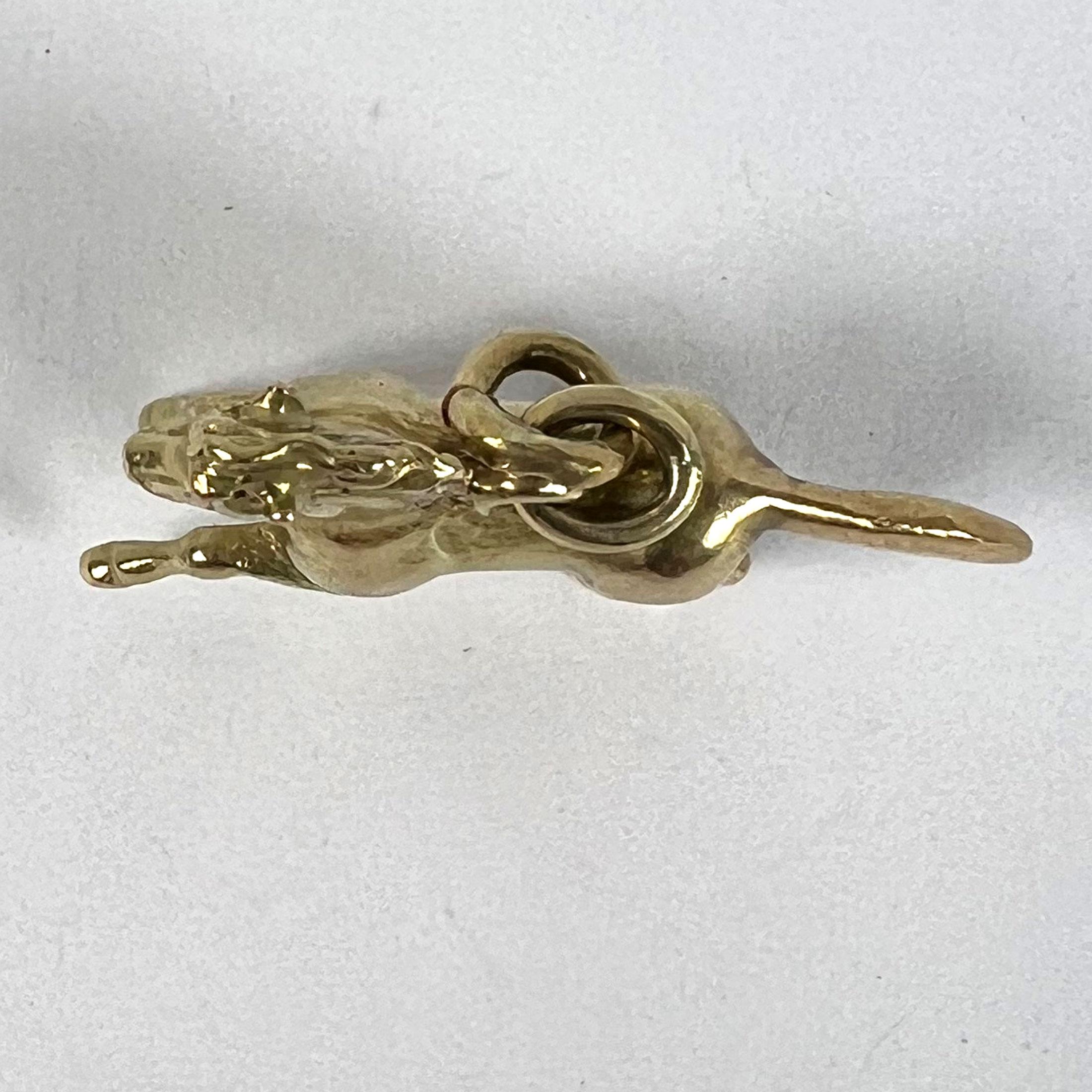 Vintage 18K Yellow Gold Horse Pony Charm Pendant en venta 7
