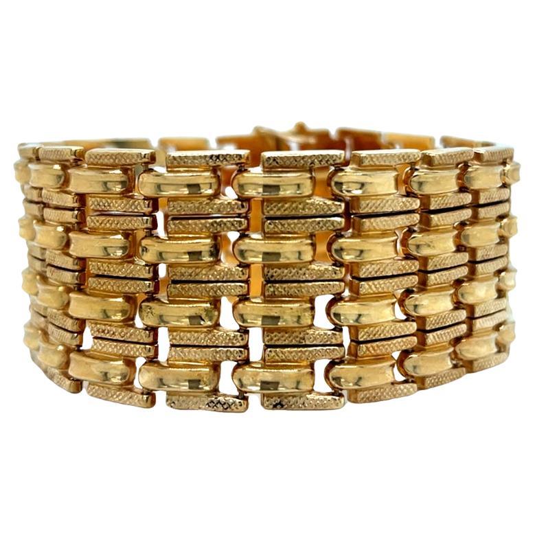 Italienisches breites Vintage-Armband aus 18 Karat Gelbgold im Kleopatra-Stil