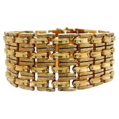 Italienisches breites Vintage-Armband aus 18 Karat Gelbgold im Kleopatra-Stil