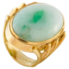 Vintage 18K Yellow Gold Jade Ring MF18-062926