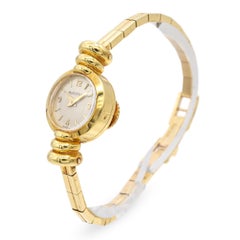 Vintage 18k Gelbgold Jaeger-LeCoultre Backwind Handaufzug Uhr