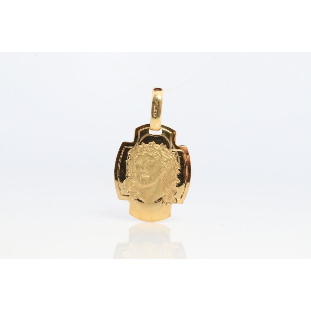 18 Karat Gelbgold Jesus-Anhänger. Bild von Jesus Christus Christus. Jesus Christus-Gesicht im Zustand „Gut“ im Angebot in Port Charlotte, FL