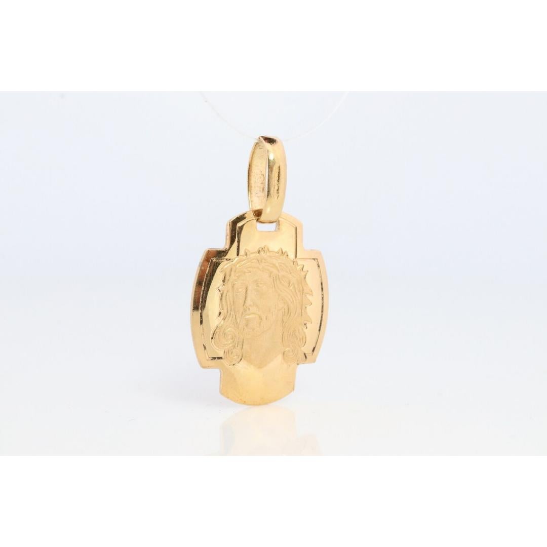 18 Karat Gelbgold Jesus-Anhänger. Bild von Jesus Christus Christus. Jesus Christus-Gesicht im Angebot 2
