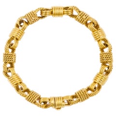 Vintage 18k Yellow Gold "Knot Rope" Bracelet, Torino, Italy, circa 1950-70