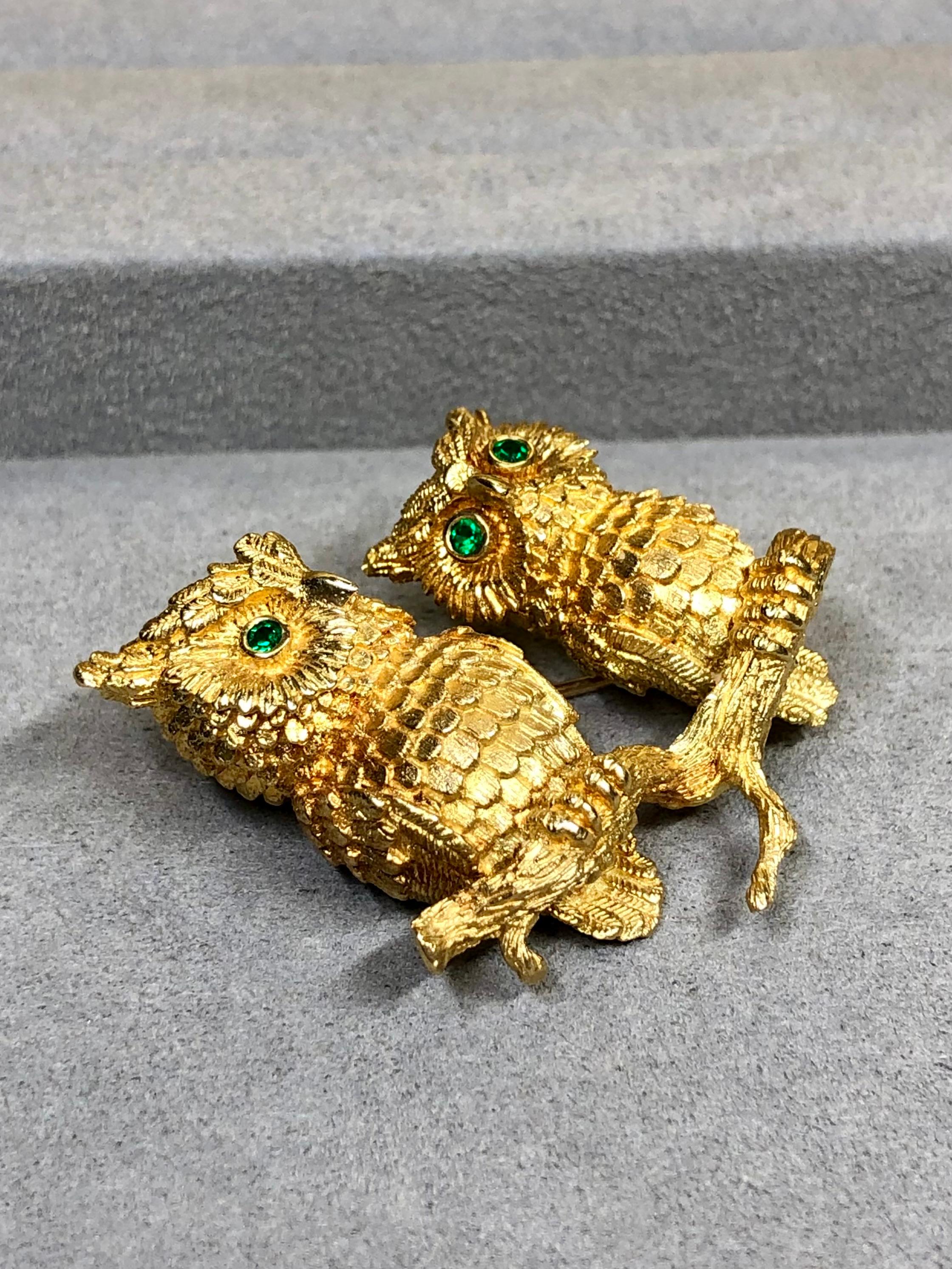 Vintage 18k Yellow Gold Kurt Wayne Emerald Double… - image 2