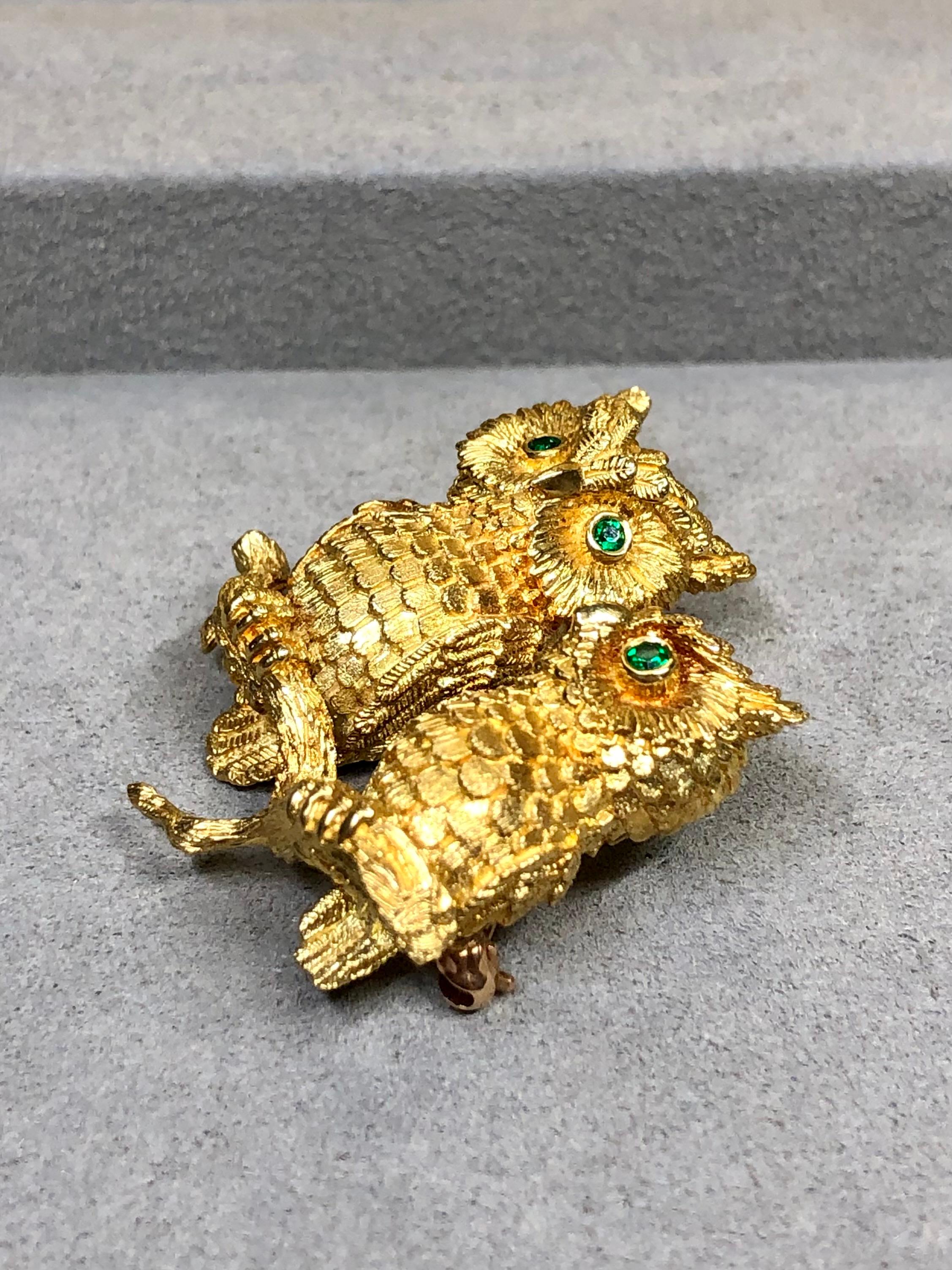 Vintage 18k Yellow Gold Kurt Wayne Emerald Double… - image 3