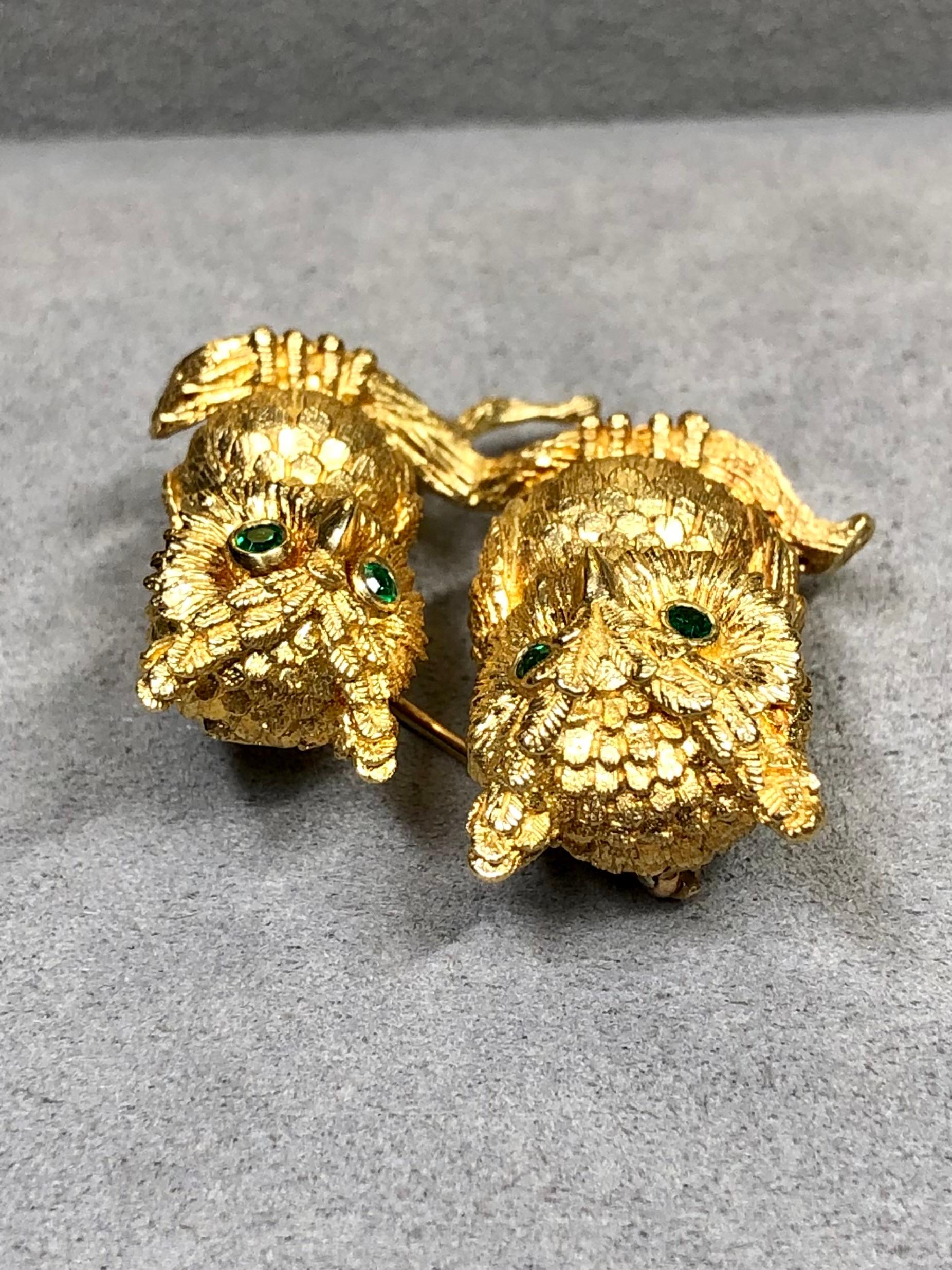 Vintage 18k Yellow Gold Kurt Wayne Emerald Double… - image 4