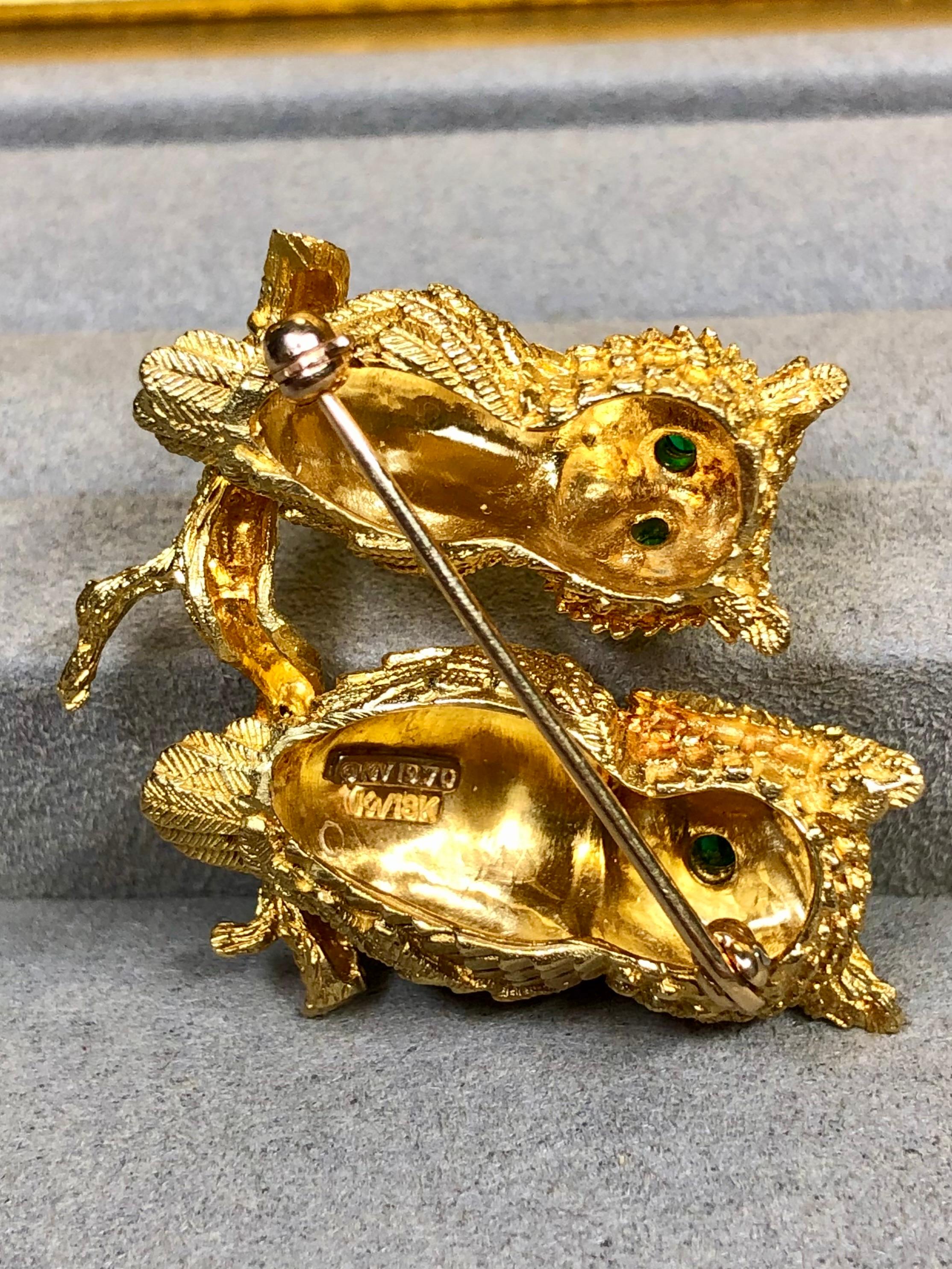 Vintage 18k Yellow Gold Kurt Wayne Emerald Double… - image 5