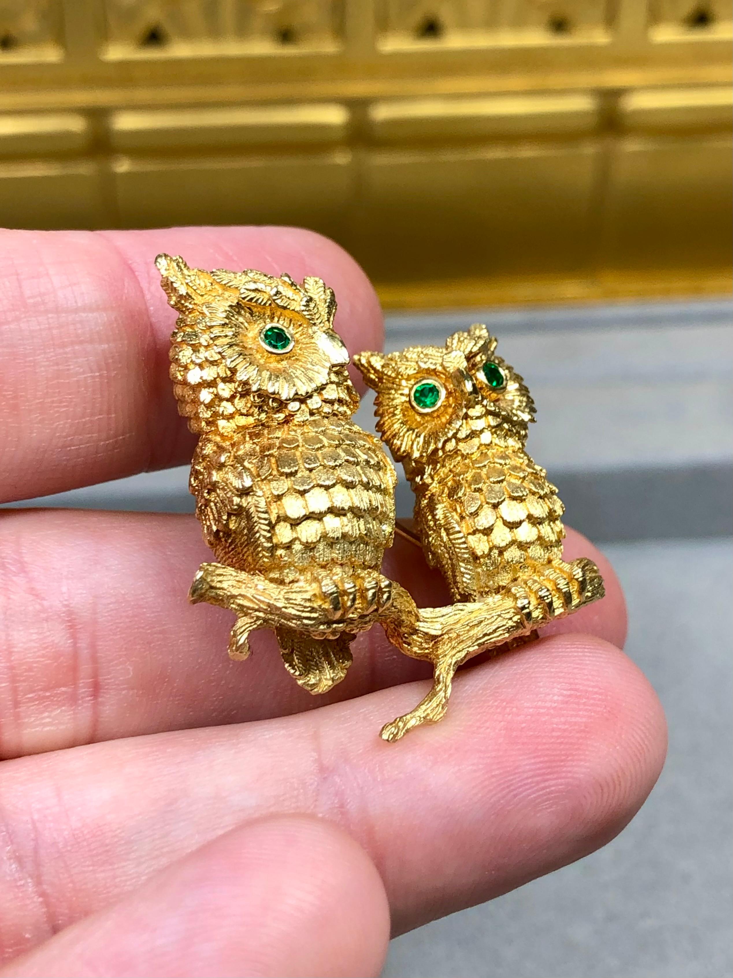 Vintage 18k Yellow Gold Kurt Wayne Emerald Double… - image 8