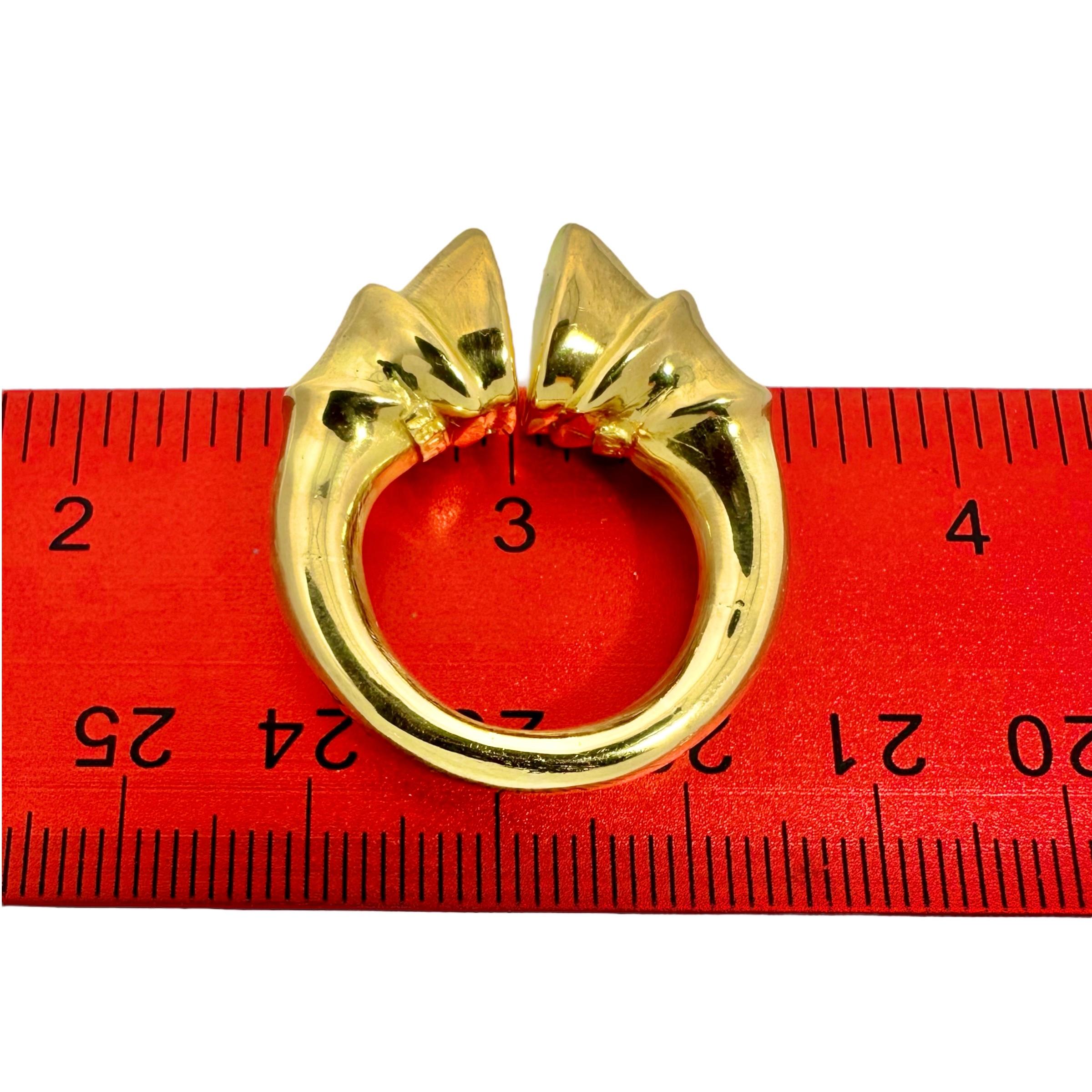 Anello d'epoca in oro giallo 18 carati Lalaounis Split Front con doppio motivo a cornucopia in vendita 7