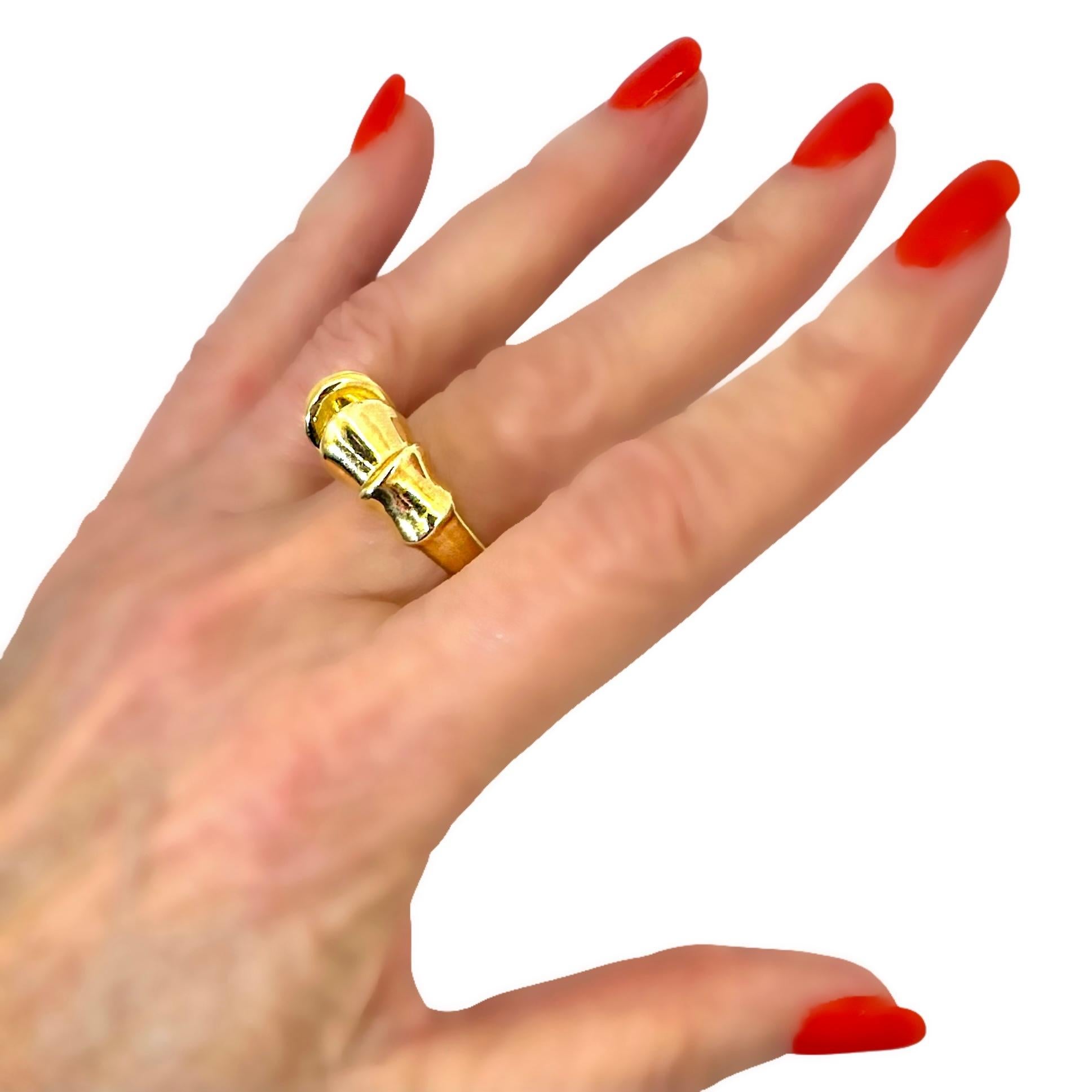 Anello d'epoca in oro giallo 18 carati Lalaounis Split Front con doppio motivo a cornucopia in vendita 10