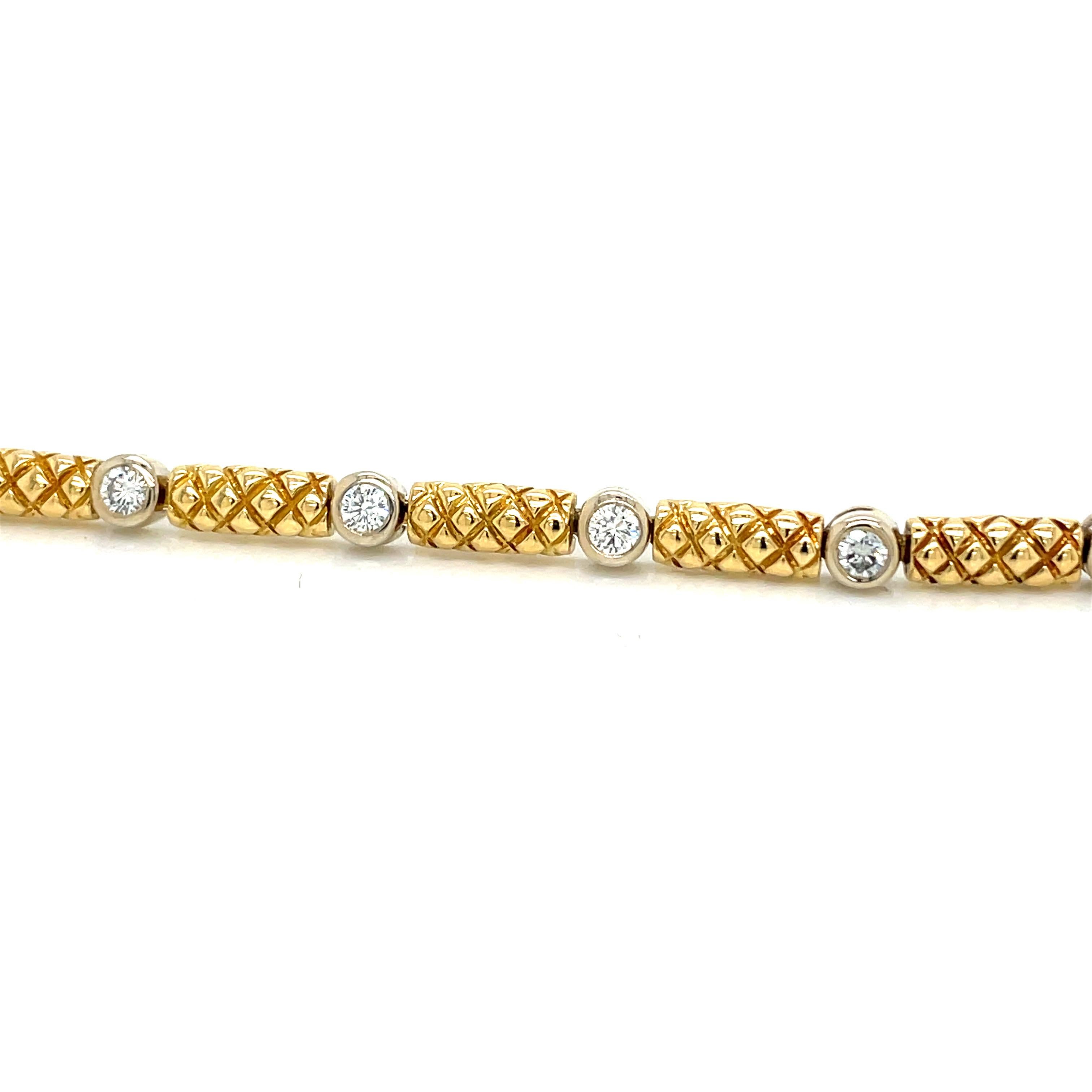 Armband aus 18 Karat Gelbgold mit Gliedern und Diamanten im Angebot 5