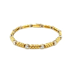Retro 18k yellow gold Link and Diamond Bracelet