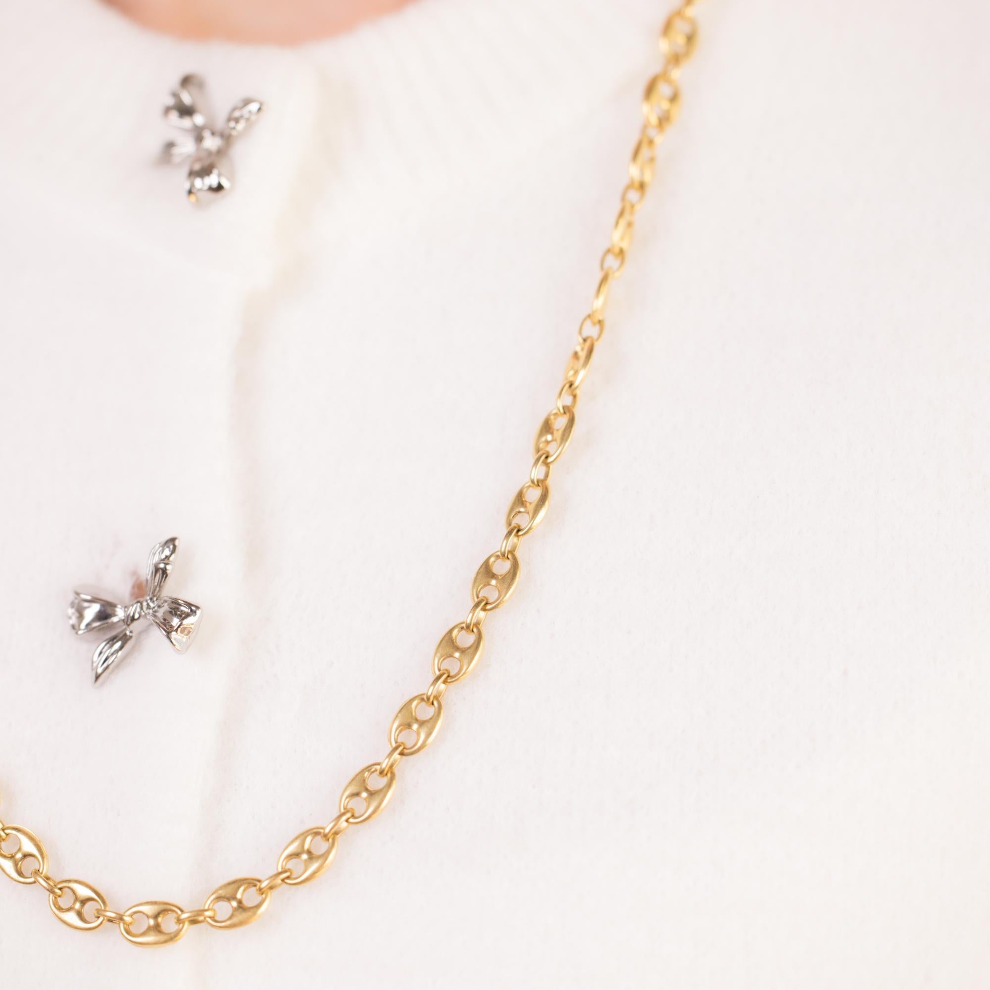 Vintage 18k yellow gold mariners chain necklace In Excellent Condition In Beverly Hills, CA