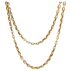 Vintage 18k yellow gold mariners chain necklace