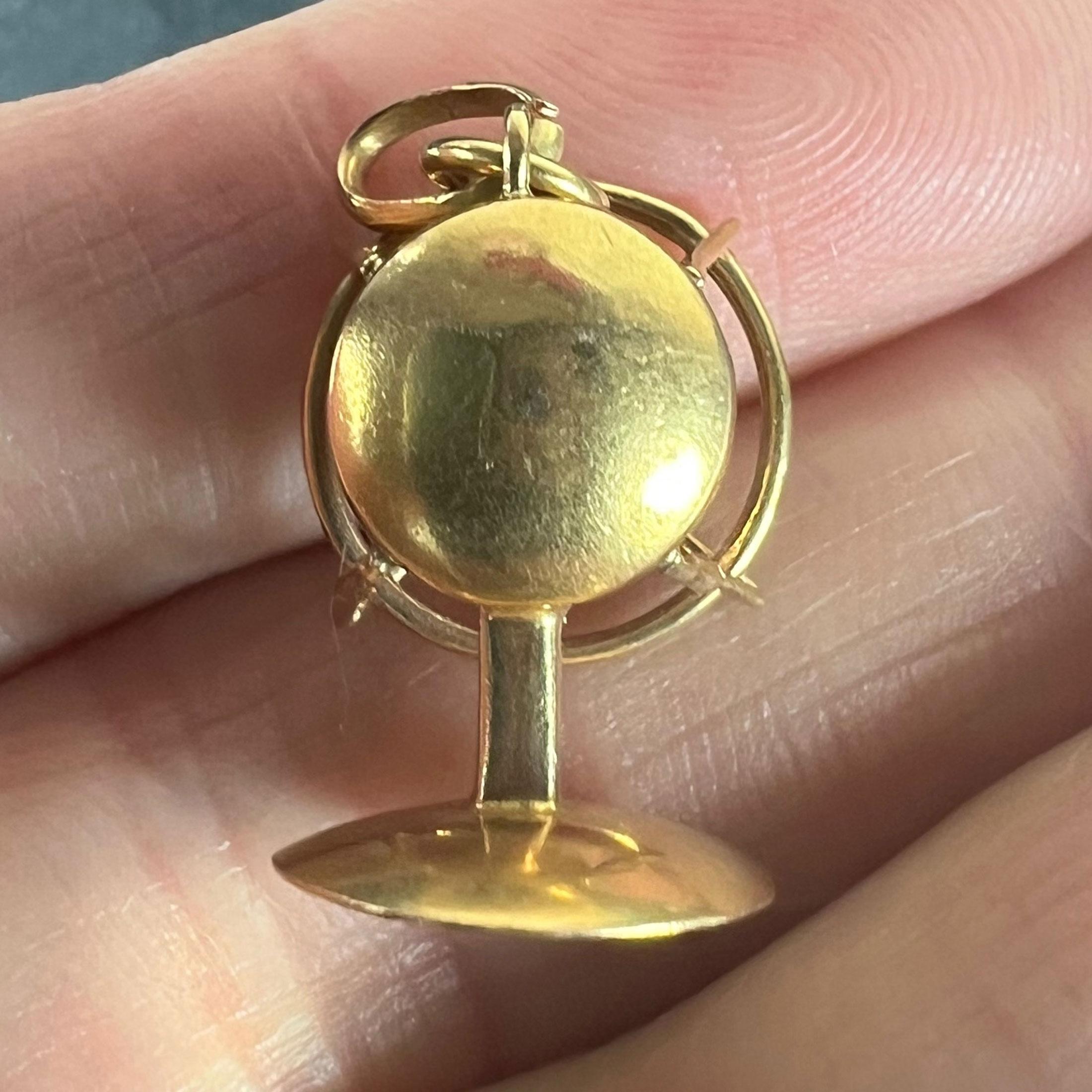Vintage 18K Yellow Gold Mechanical Desk Fan Charm Pendant For Sale 7
