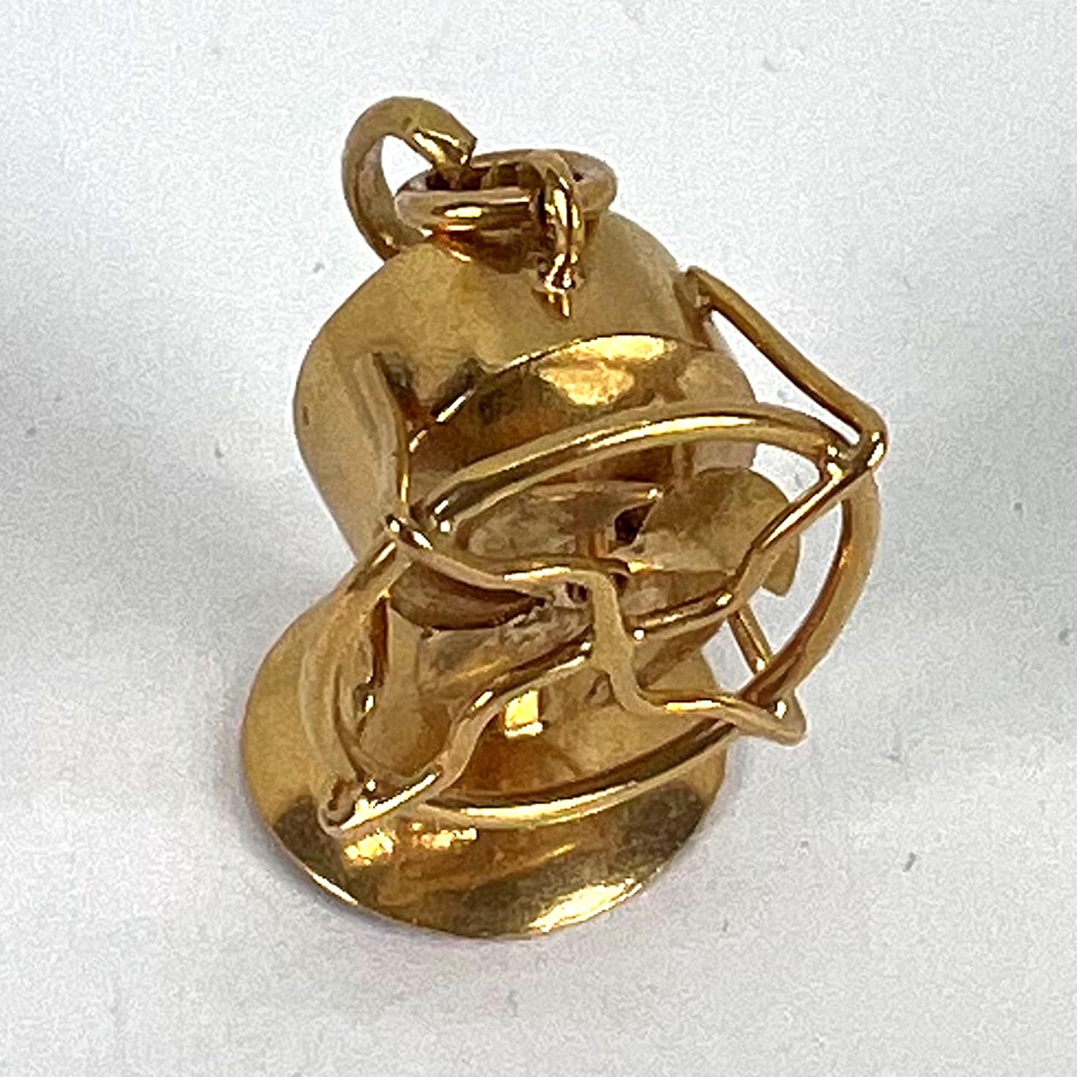Vintage 18K Yellow Gold Mechanical Desk Fan Charm Pendant For Sale 11