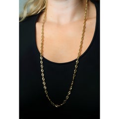 Vintage 18K Yellow Gold Mens Necklace 32.0" Fancy Link Italian Chain