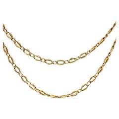 Vintage 18K Yellow Gold Mens Necklace 32.0" Fancy Link Italian Chain