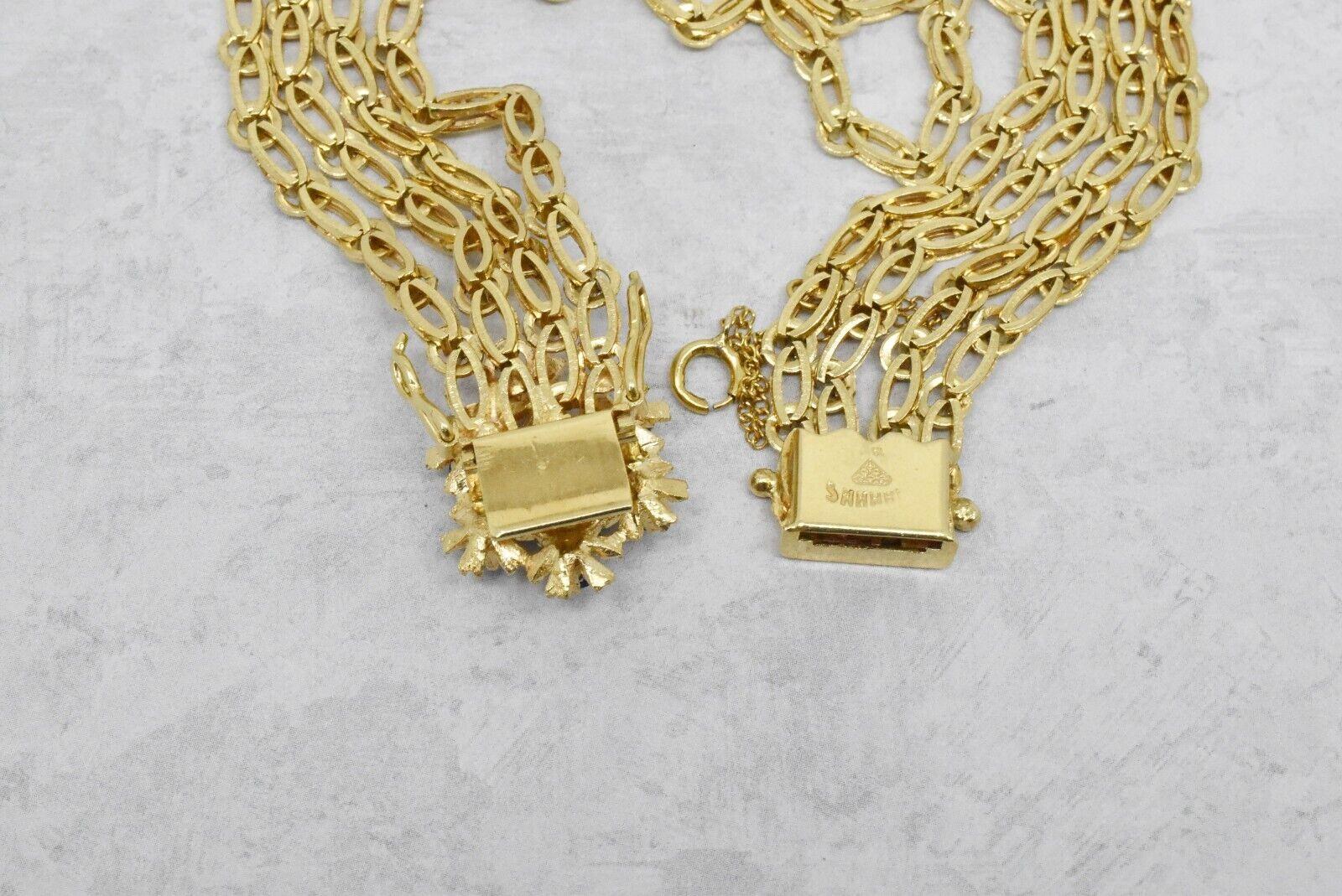 Vintage 18k Gelbgold Mehrreihiges Saphir-Armband & Ohrring Set - 56,4g im Angebot 4
