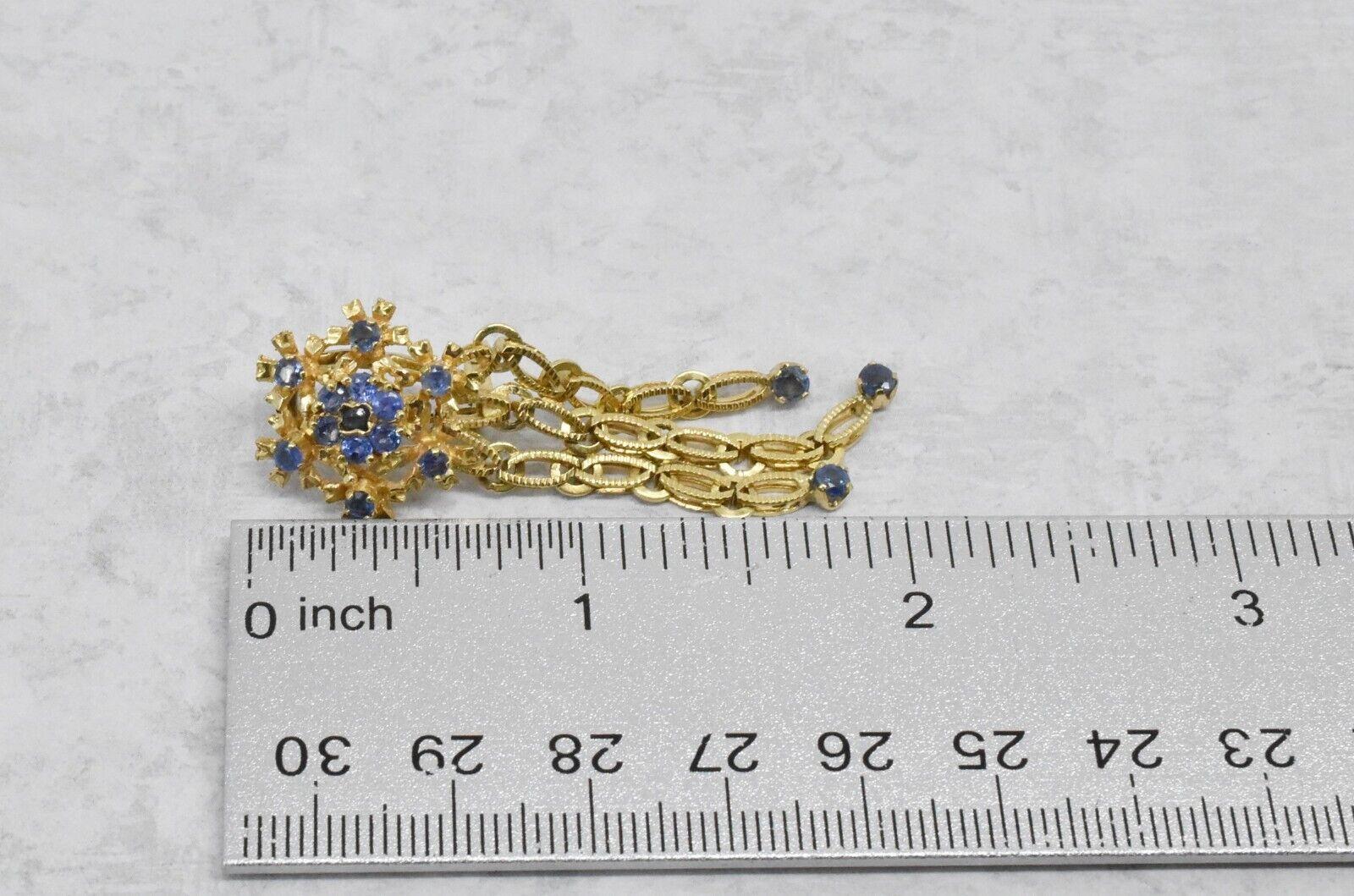 Conjunto Vintage de Pulsera y Pendientes de Zafiro en Oro Amarillo de 18k - 56.4g en venta 6