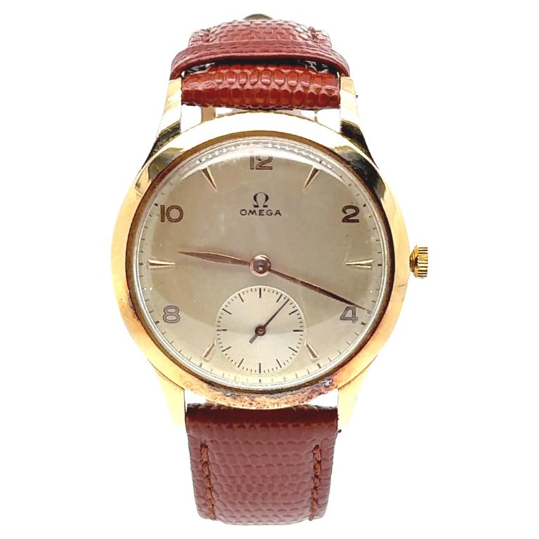 Orologio Omega a carica manuale d'epoca in oro giallo 18 carati